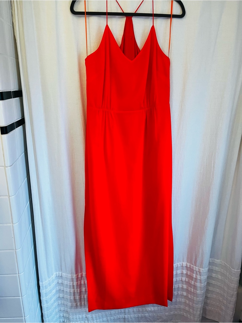 J. Crew Red Spaghetti-Strap Maxi Dress